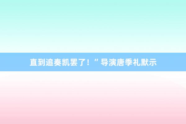 直到追奏凯罢了！”导演唐季礼默示